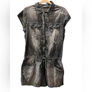 Diesel R-SADE Overalls short romper Jumpsuit black Denim $228-M